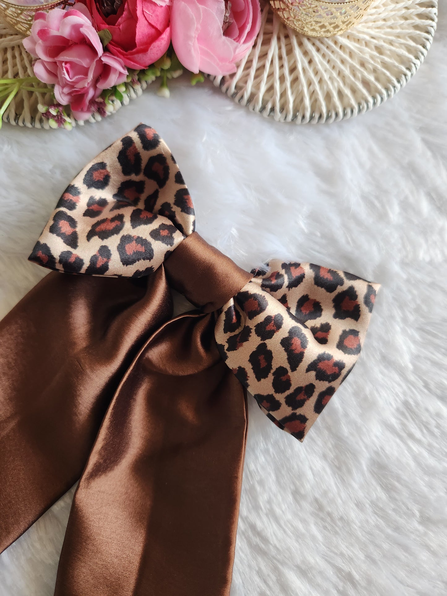 Cheetah chic Tail Bow