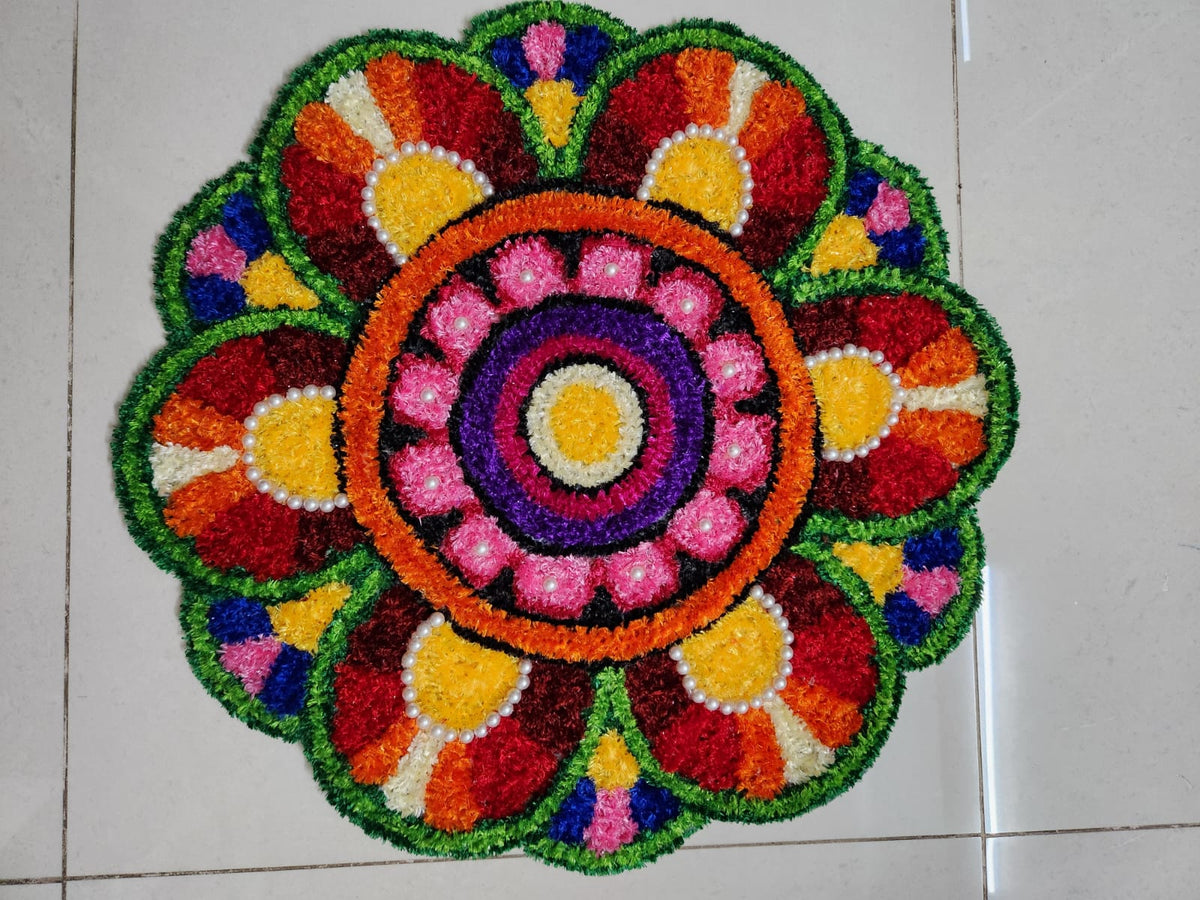 Floral rangoli mat(2x2 feet)