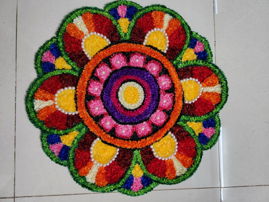 Floral rangoli mat(2x2 feet)