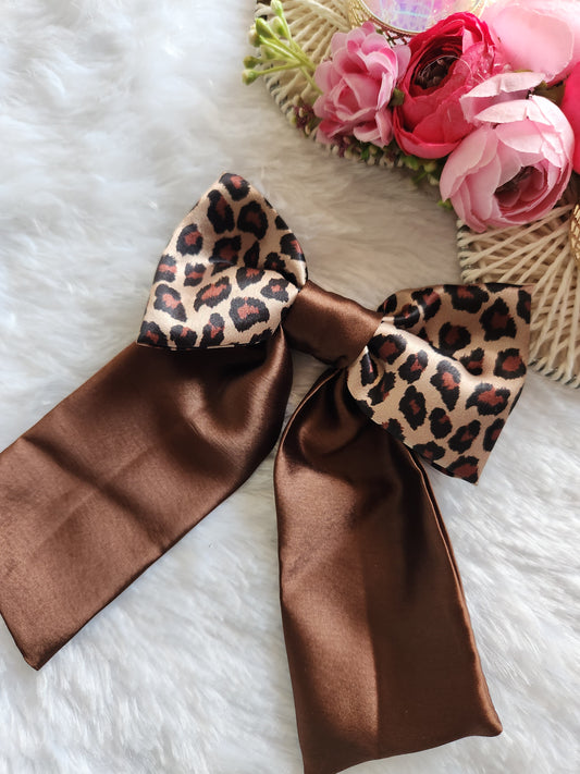 Cheetah chic Tail Bow